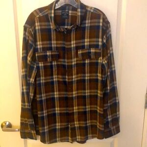Men's Plaid Flannel Shirt - Blue and Brown